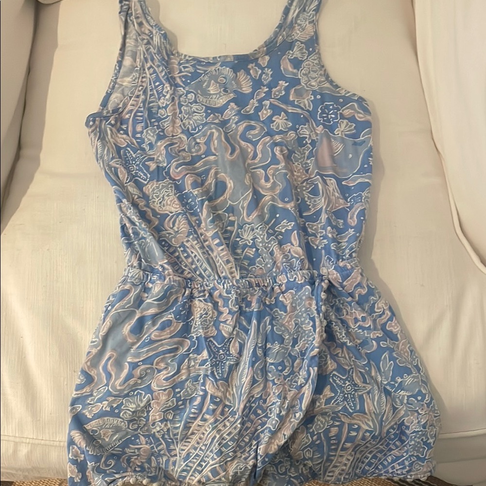 Lilly Pulitzer Blue and White Patterned Top
